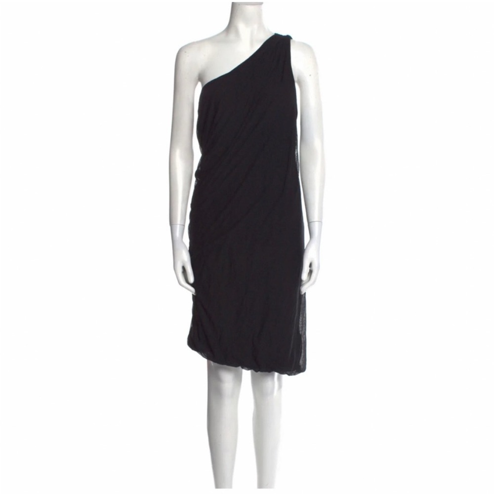 Vivenne Tam Black One-Shoulder Dress size L